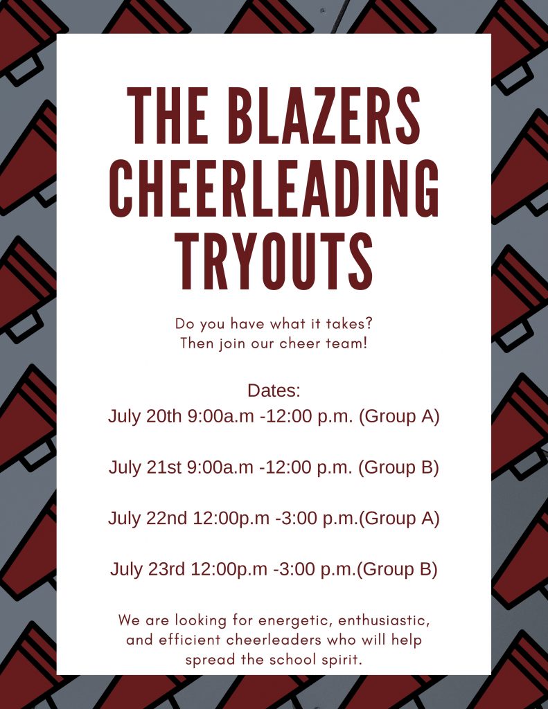 CMS 2020-21 Cheer Tryout Announcement