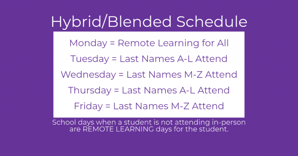 Hybrid/Blended Schedule Sept 2020