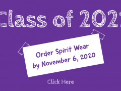 Class of 2021: Order Spirit Wear by Nov. 6, 2020