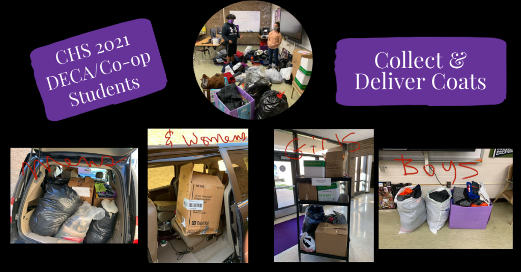 Photos of Nov 2020 CHS DECA Coat Drive