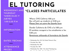 CHS EL Afterschool Tutoring Flyer