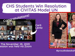 CHS Students Lentz & Delacruz Excel with Model UN Resolution