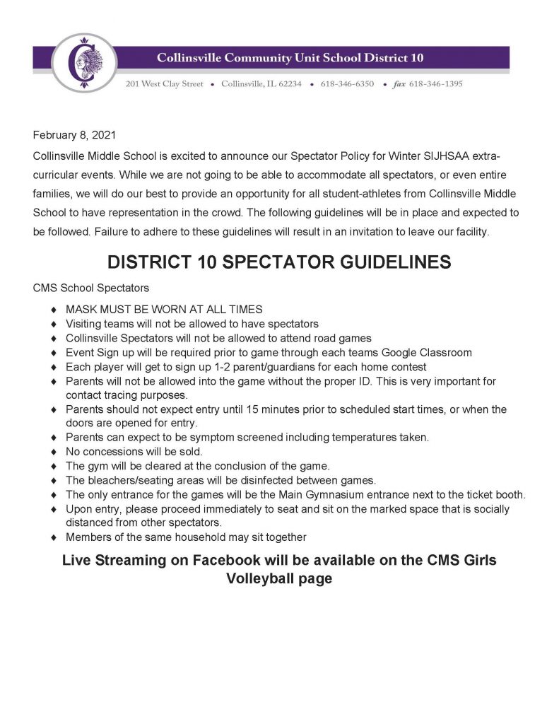 CMS Athletics Guidelines Updated Feb 8 2021