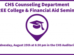 Free College Seminar for CHS Parents Aug 25