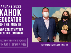 Renfro's Strittmatter is January 2022 Kahok Educator of the Month