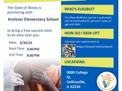 IDPH COVID-19 Vaccination Clinic @ Kreitner 3/30/22