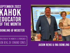 Webster's Ina Bowling is Sept 2022 Kahok Educator of the Month