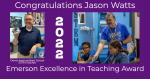 Jason Watts DIS Emerson Teaching Award 2022