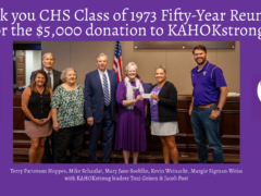 Group Photo of CHS Class of 73 reps with KAHOKstrong