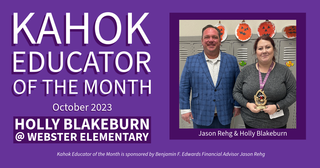 Collinsville CUSD 10 Oct Kahok Educator of the Month Holly Blakeburn and Jason Rehg