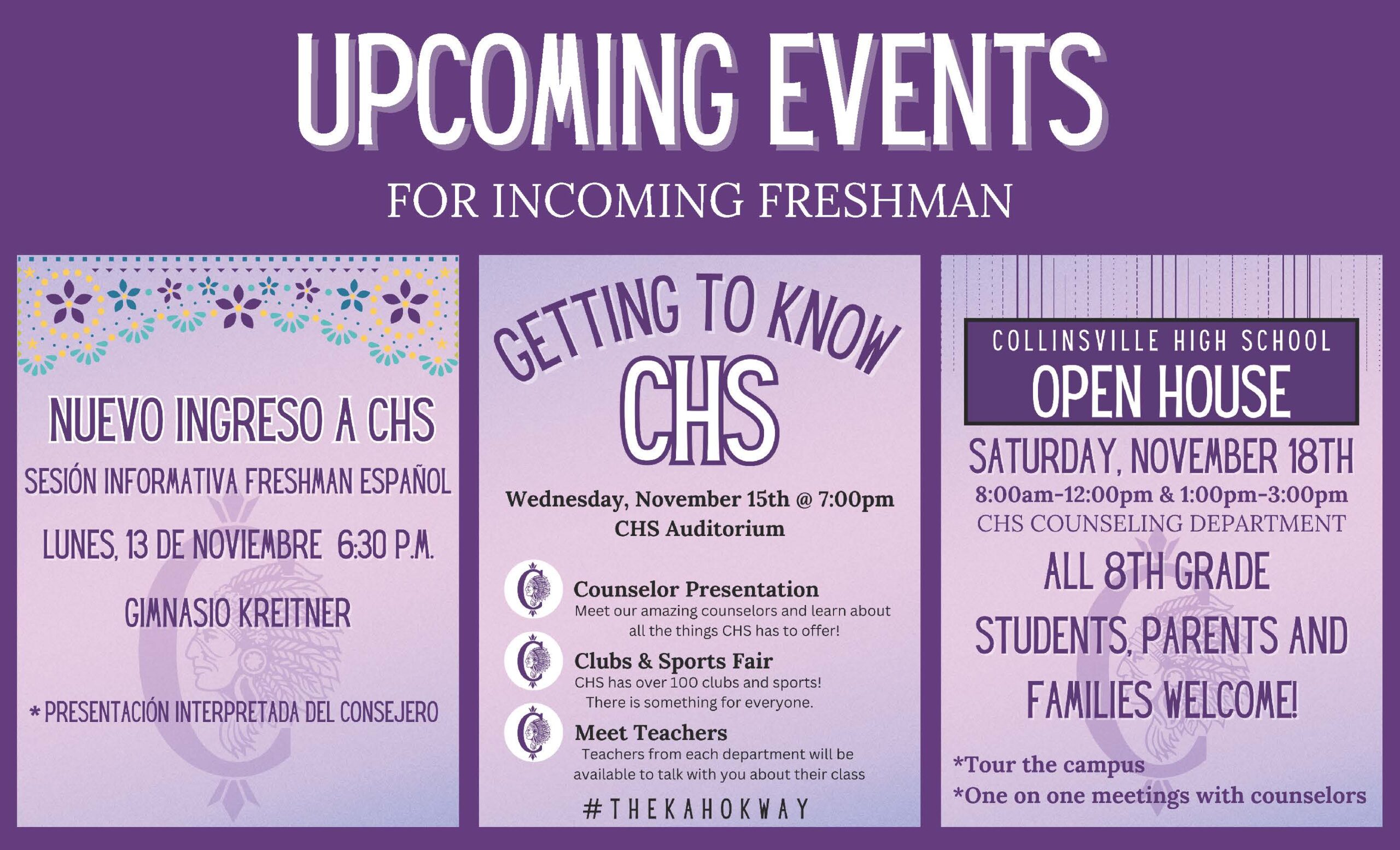 Schedule of Events for 24-24 Incoming CHS Freshmen