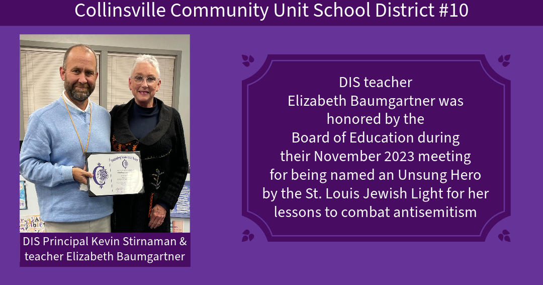 Dorris Intermediate School Principal Kevin Stirnaman and teach Elizabeth Baumgartner