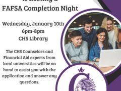 Flier for CHS FAFSA Help Night January 2024