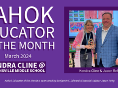 Collinsville Middle School Art Teacher Kendra Cline receives Educator of the month award March 2024