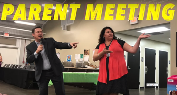 Mr. Barker and Ms. Lashley at Open House