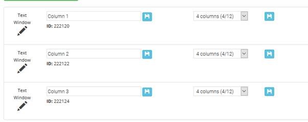 Column widths chart