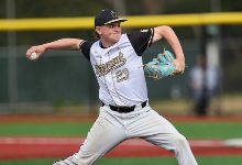 Evan Kay pitching vs. Sachem North on Wednesday.