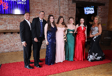 CHS theater students pose on the red carpet at the “Hunting-Tony” awards Monday evening