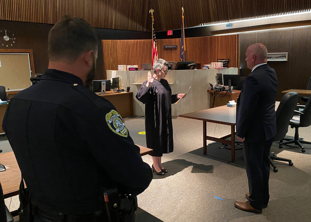 swearing in of officer Riddle