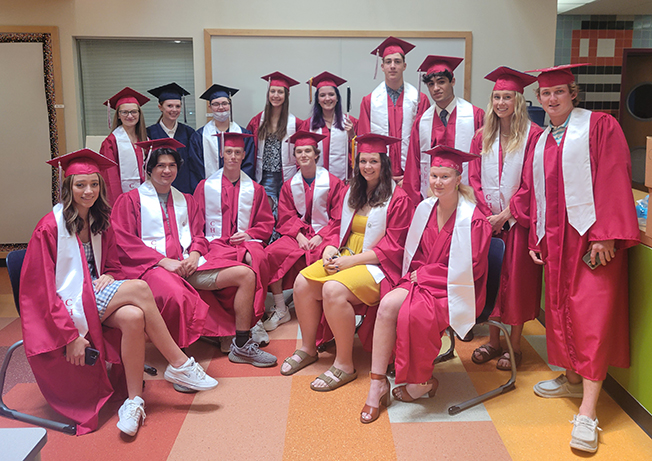 CHS Seniors return to their home school for a graduate walk.