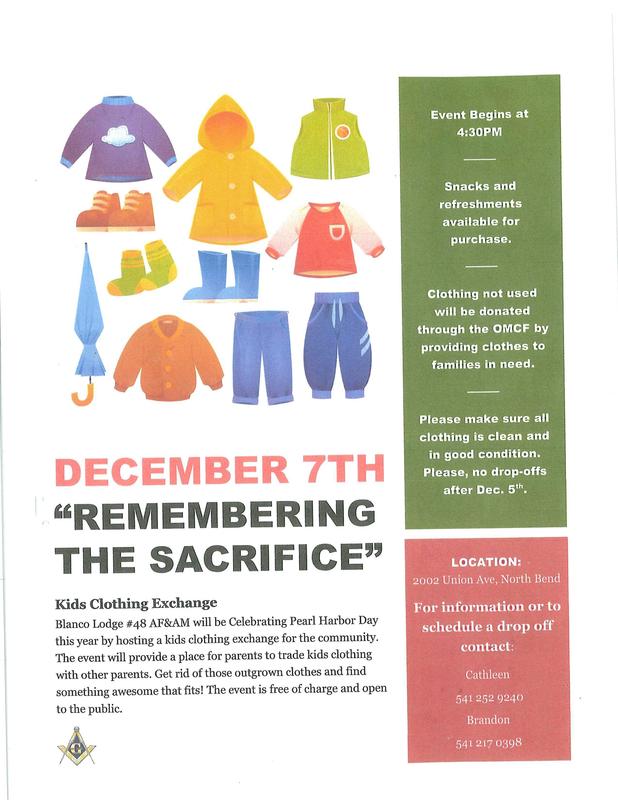 Kids clothing exchange December 7