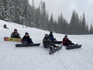 Snowboarding on the slopes