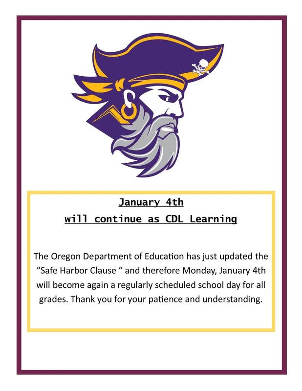 January 4th- CDL Learning will continue.
