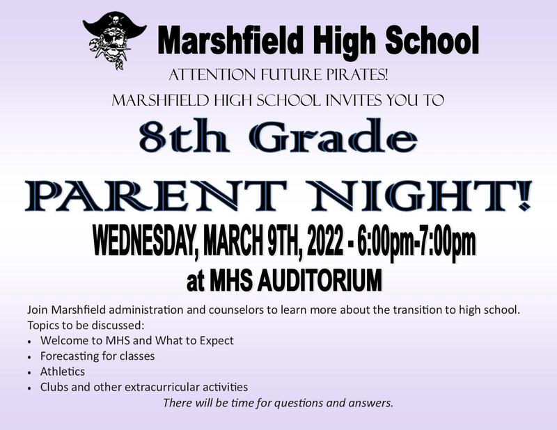 8th Grade Parent Night - March 9th
