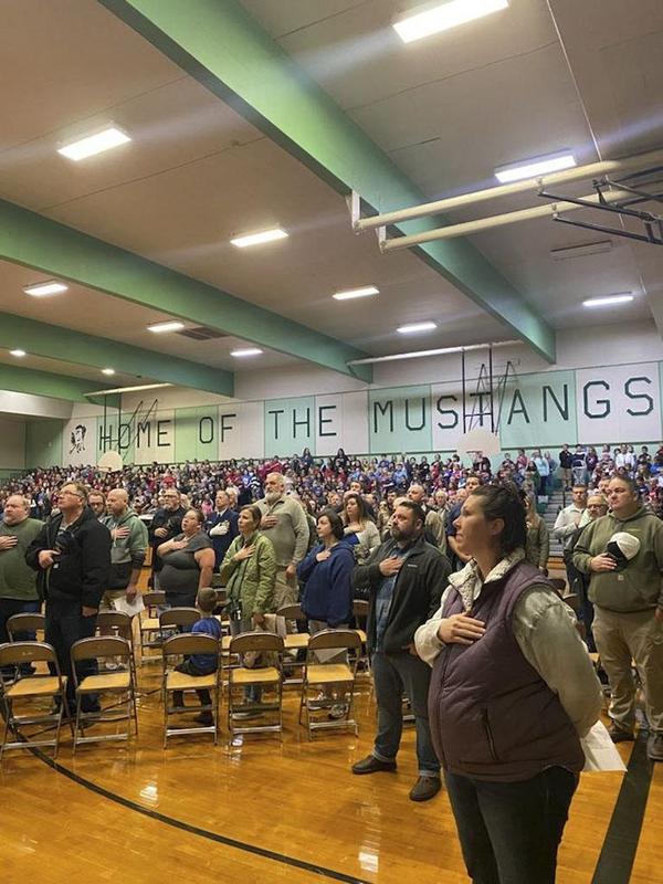 Veterans during the Pledge of Allegiance