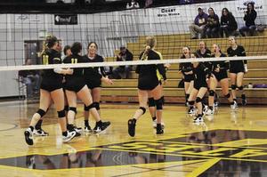 Marshfield girls celebrate win
