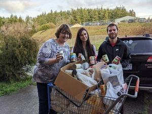 Donating food items to the Devereux Center