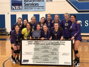 Volleyball team with championship bracket