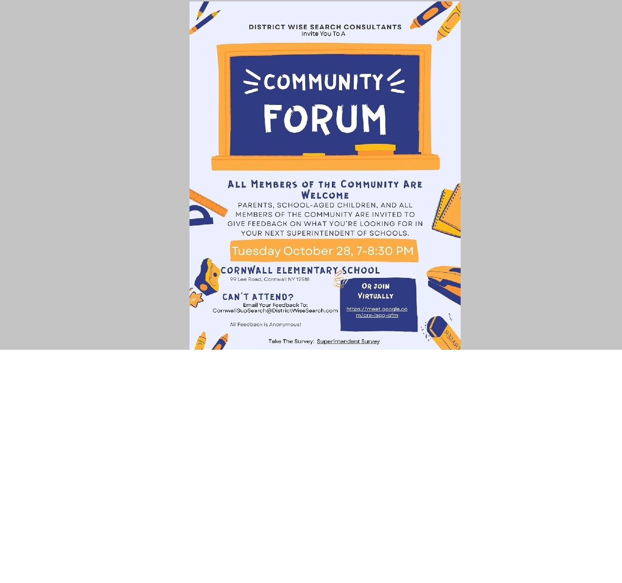 Superintendent Search Forum