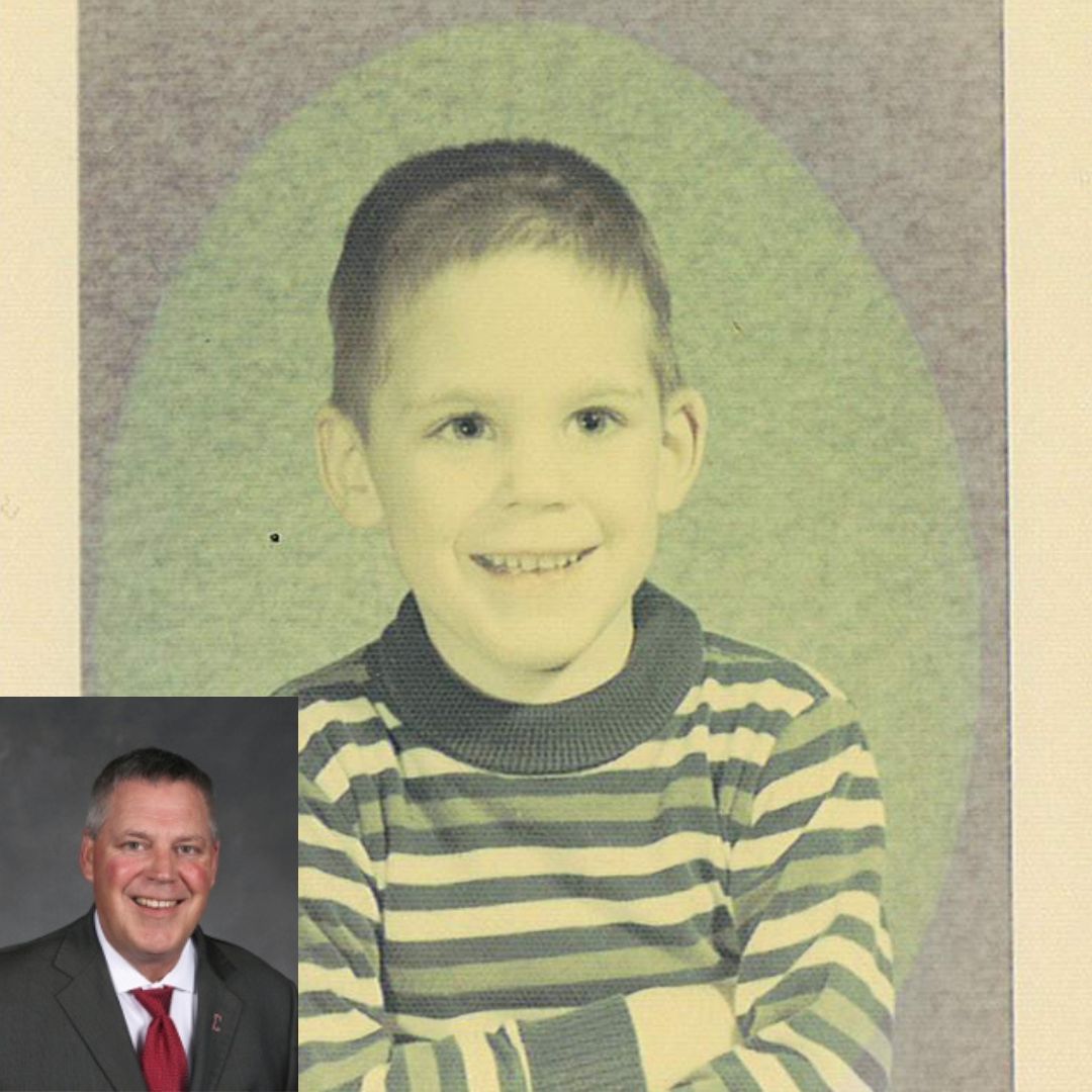 High School Principal Bill Messerole photo including youth photo and current photo