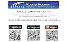 Portrait of IOS and Android QR Codes for the Skyward App
