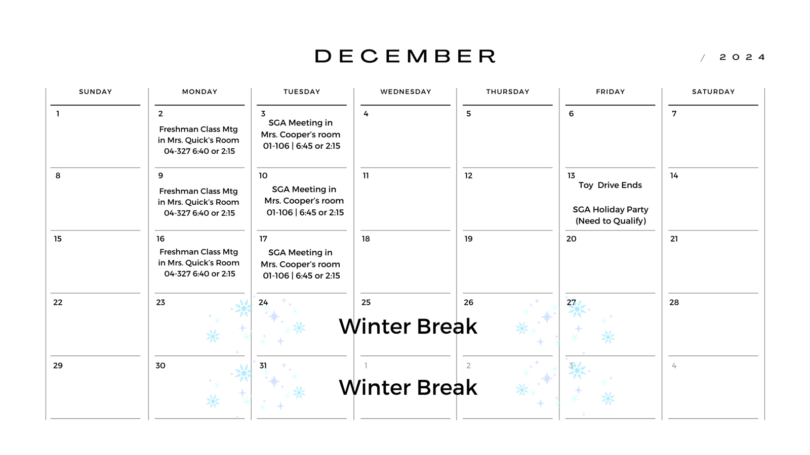 December Calendar