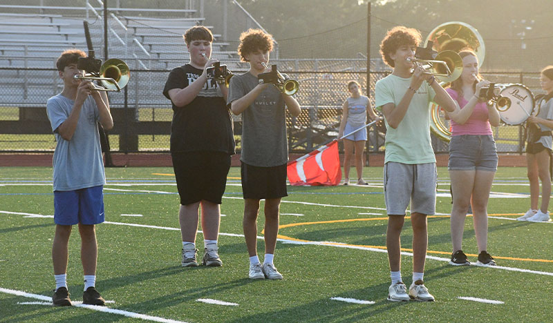 The Connetquot High School marching band.