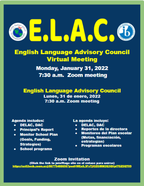 ELAC Meeting on Zoom