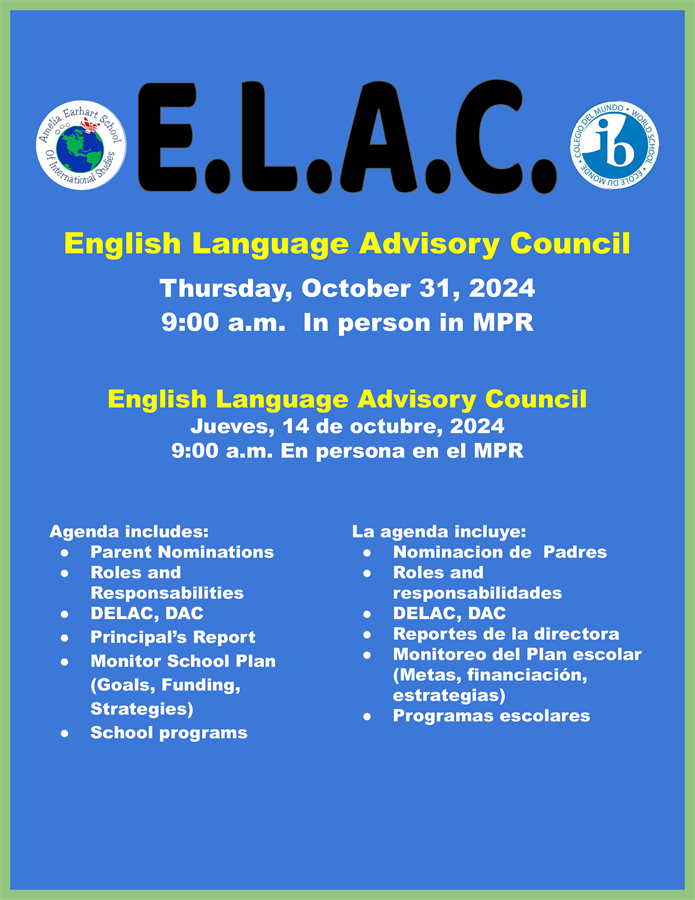 ELAC Meeting Oct. 31