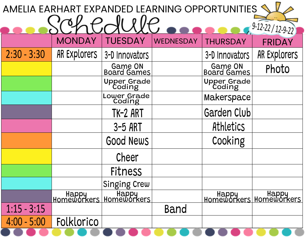 ELOP Master Schedule