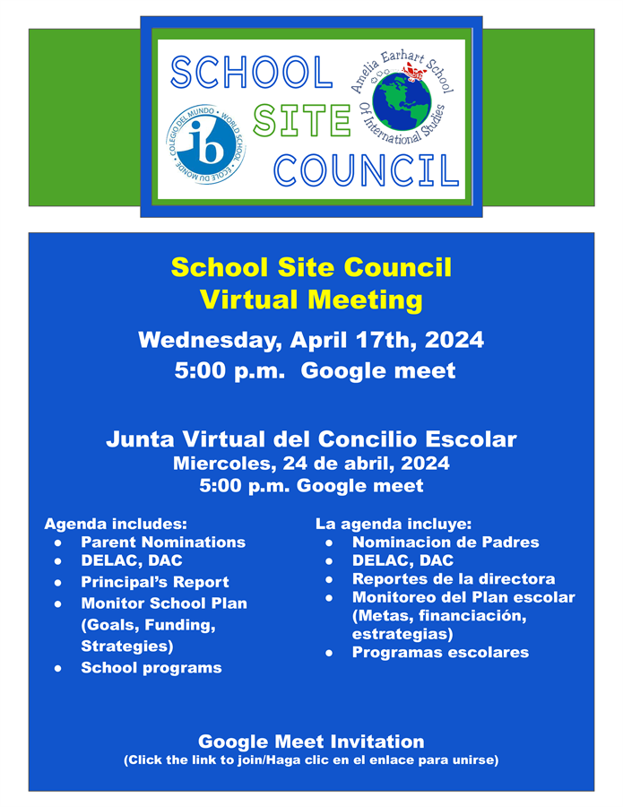 School Site Council - April