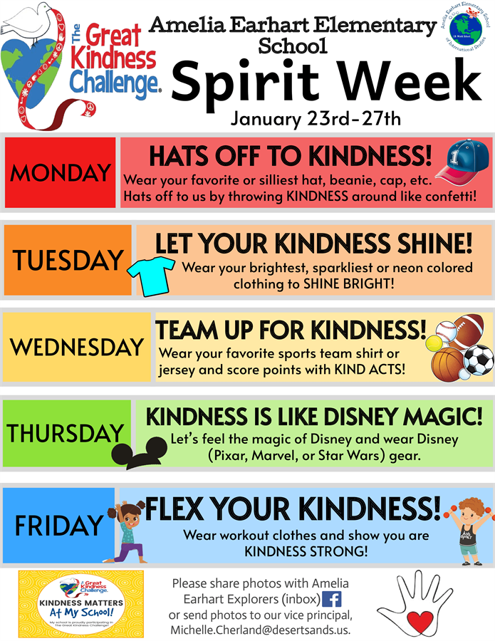 The Great Kindness Challenge Spirit Week 