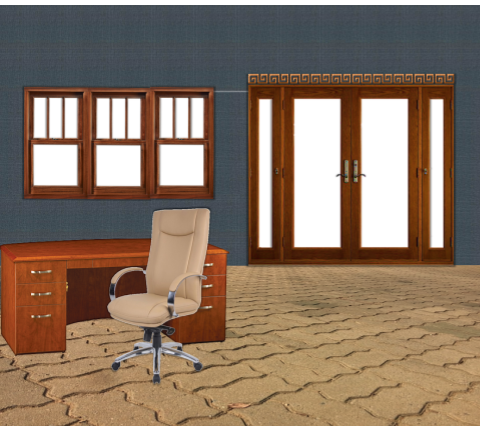 Picture of an office desk and chair