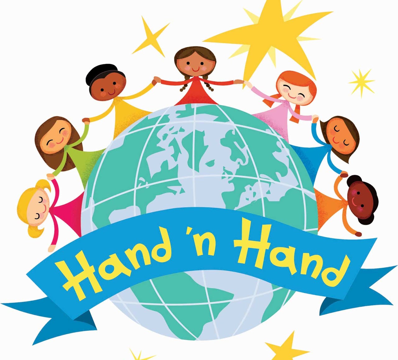 Kids Holding Hands around a Globe