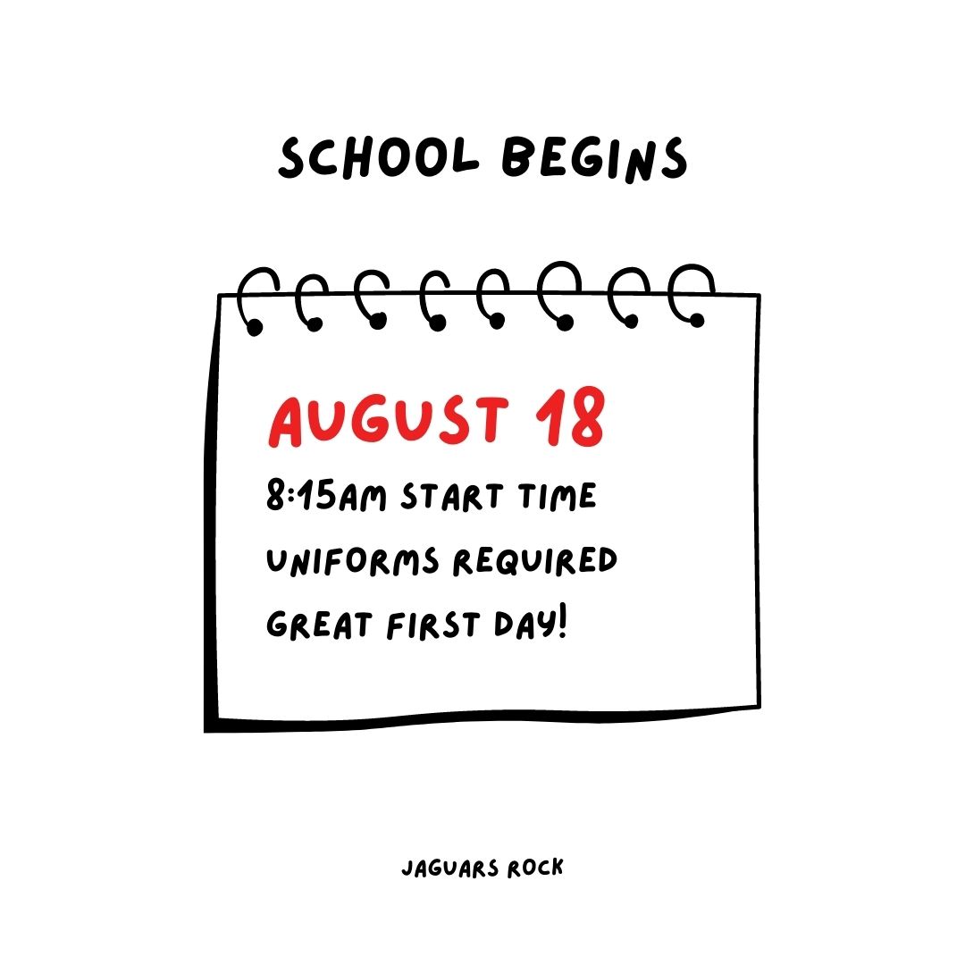 First day of school august 18