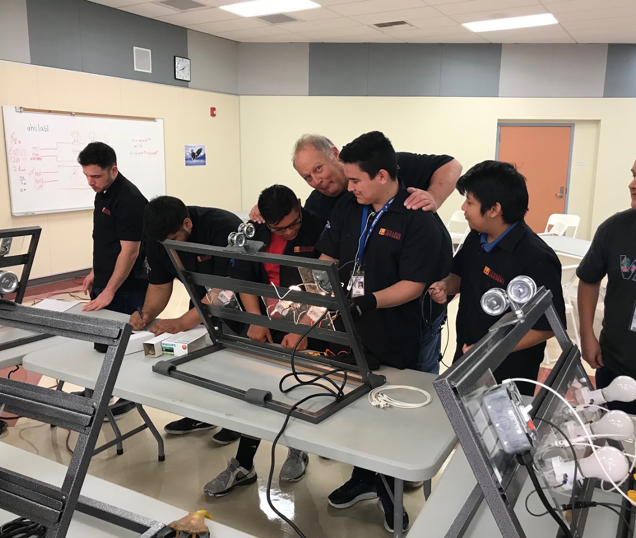 Students learning with their instructor