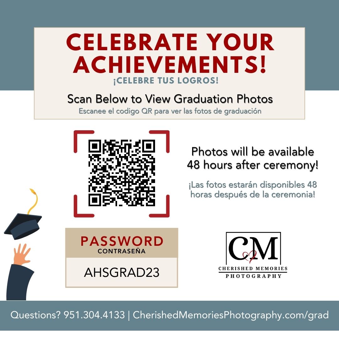 directions and scannable qr code for access to online phot gallery