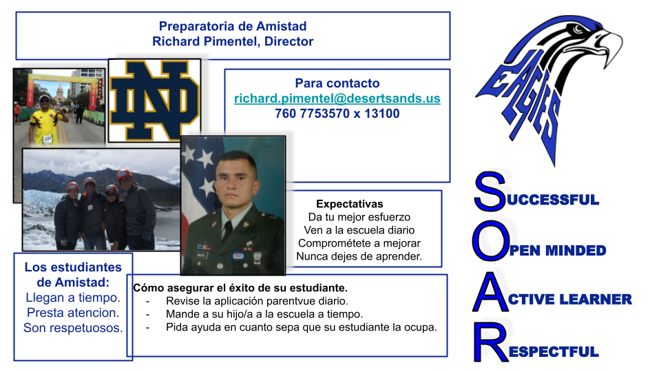 Mr. Pimentel with Eagle mascot