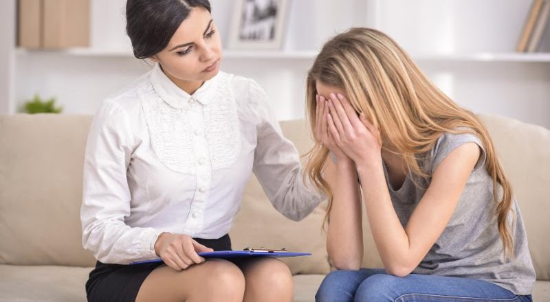 Child being comforted