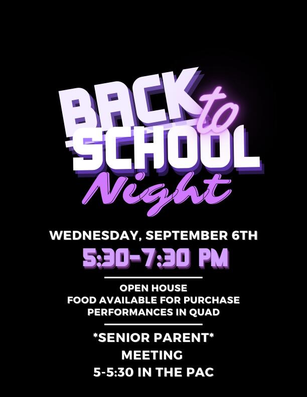 Back to School Night information 